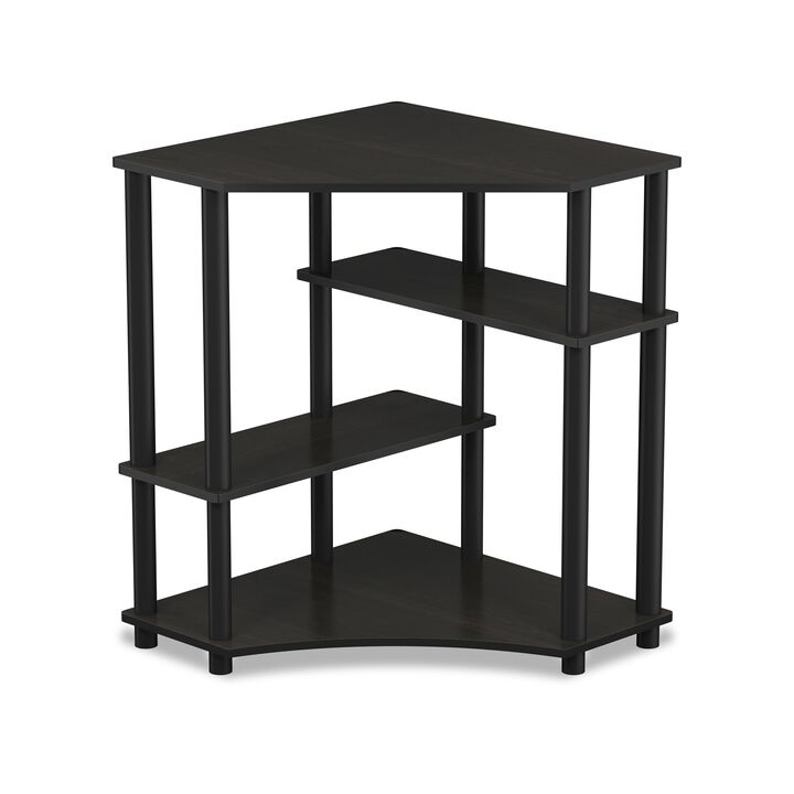 Furinno Furinno Turn-N-Tube Space Saving Corner Desk with Shelves, Espresso/Black 16098EX/BK