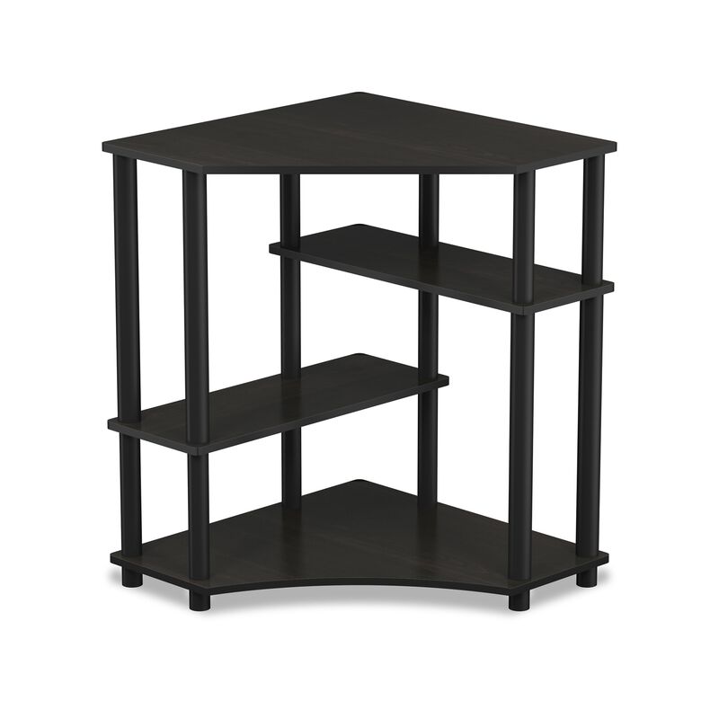 Furinno Furinno Turn-N-Tube Space Saving Corner Desk with Shelves, Espresso/Black 16098EX/BK