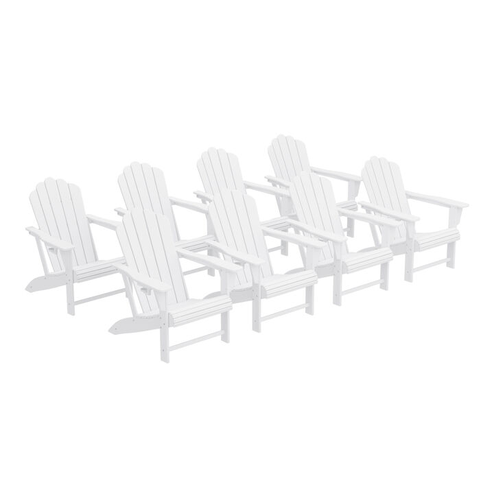 WestinTrends Outdoor Patio HDPE Adirondack Chairs With Cup Holders (Set of 8)