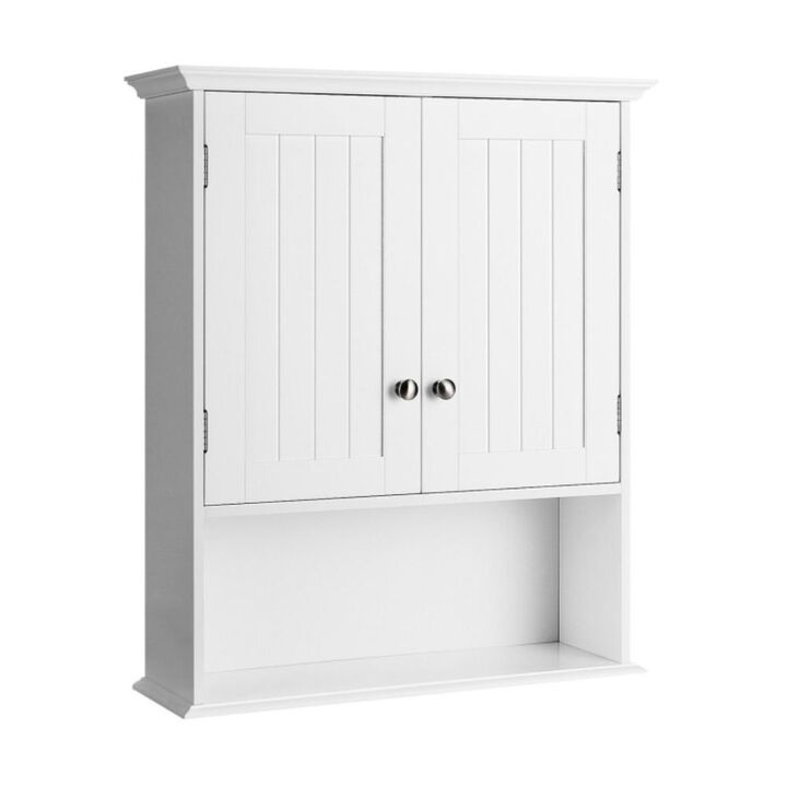 Hivvago Wall Mount Bathroom Cabinet Storage Organizer with Doors and Shelves