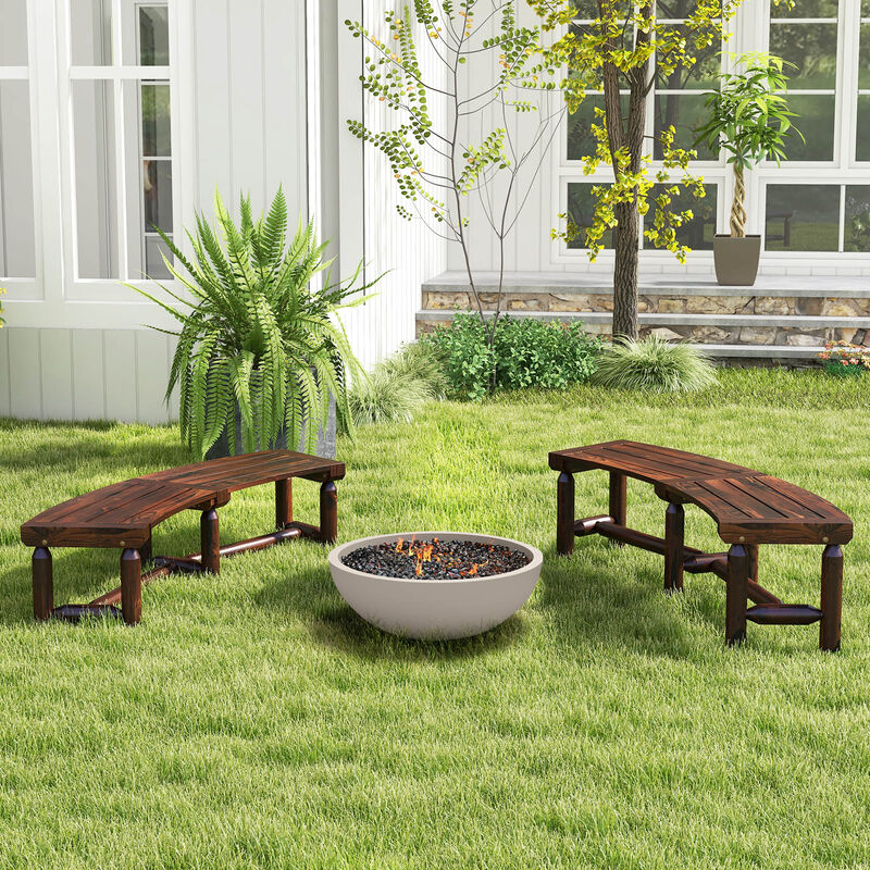 Contemporary 2-Person Sofa Chair with WPC Armrests for Balcony Backyard Porch