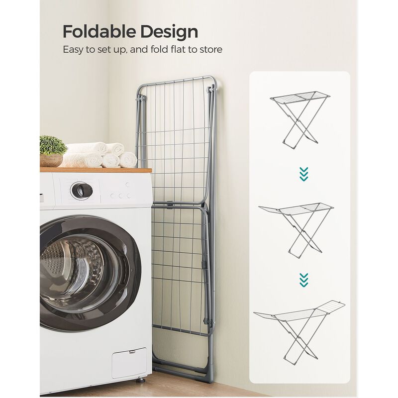 Foldable Clothes Drying Rack Adjustable and Space-Saving Design