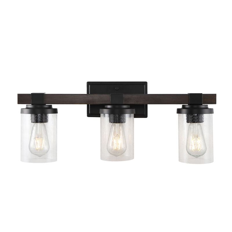 Bungalow Iron/Seeded Glass Rustic Farmhouse LED Vanity Light