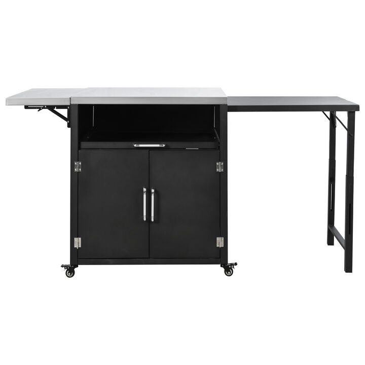 Merax Kitchen Island with Expandable Work Surfaces