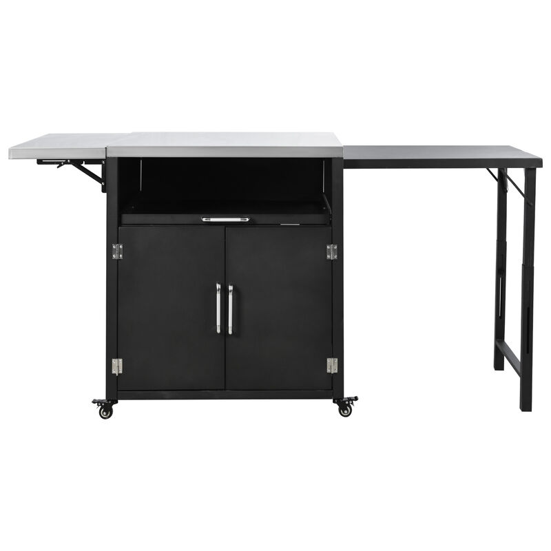 Merax Kitchen Island with Expandable Work Surfaces