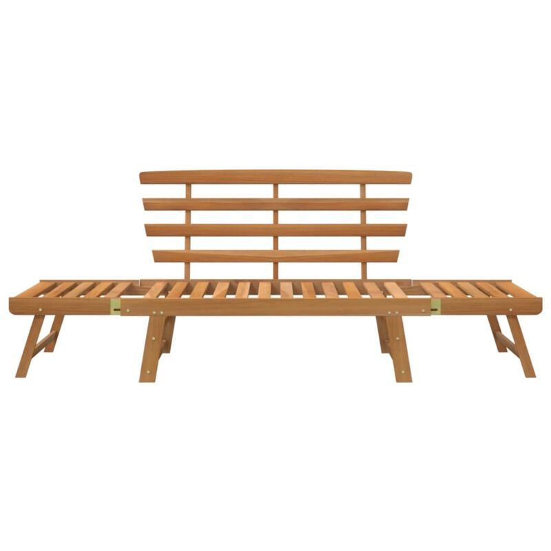 vidaXL 2-in-1 Patio Bench and Day Bed - 74.8" Adjustable, Weather-Resistant, Solid Acacia Wood, Easy Assembly, for Garden, Patio, Outdoor Use