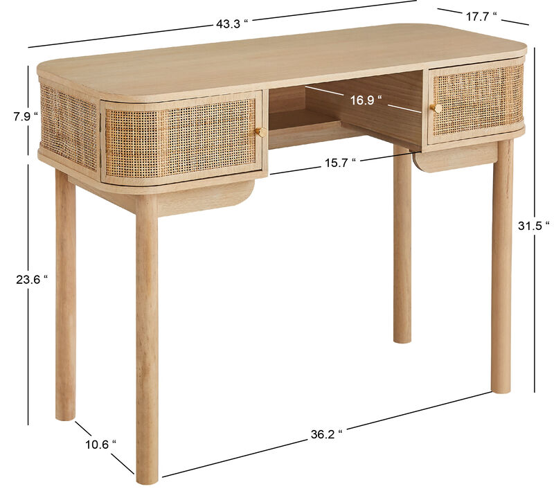 Wooden Desk with 2 Doors