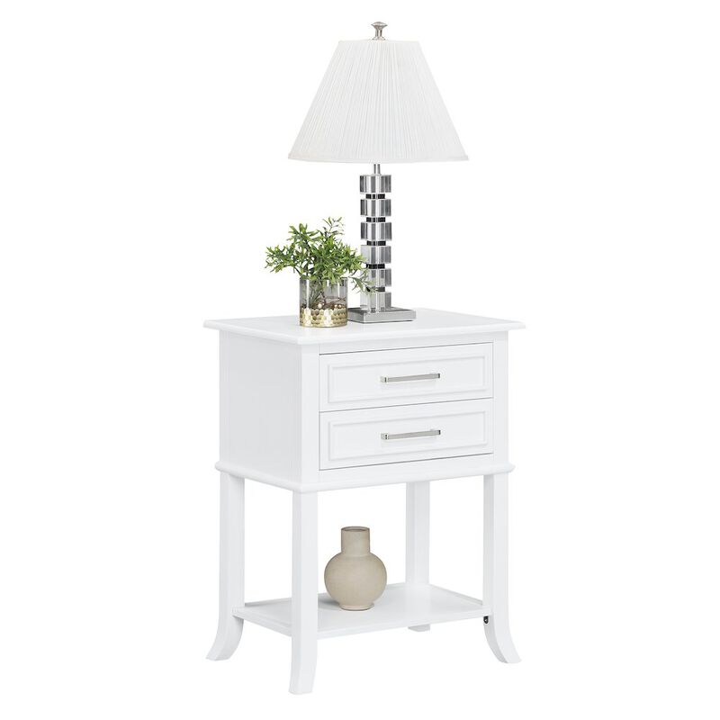 Convenience Concepts Sydney 2 Drawer End Table with Shelf