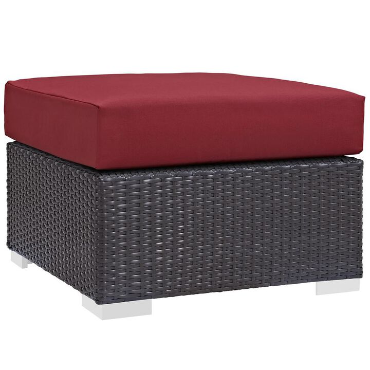 Modway Convene Outdoor Patio Fabric Square Ottoman