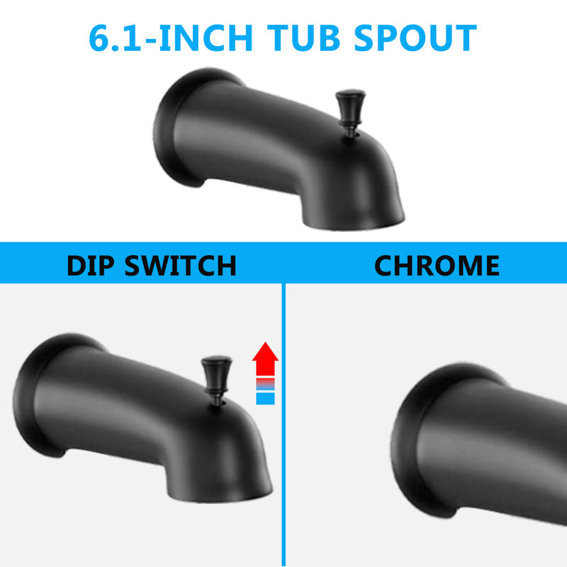 Single Handle Rain Showerhead With Handheld Shower Combo Set With Tub Spout (Valve Included)