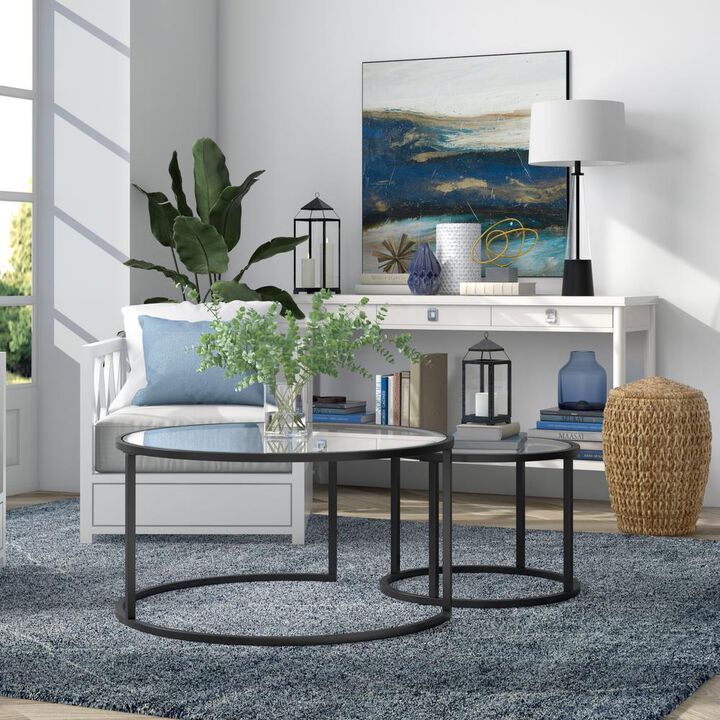 Hudson&Canal Watson Round Nested Coffee Table in Blackened Bronze