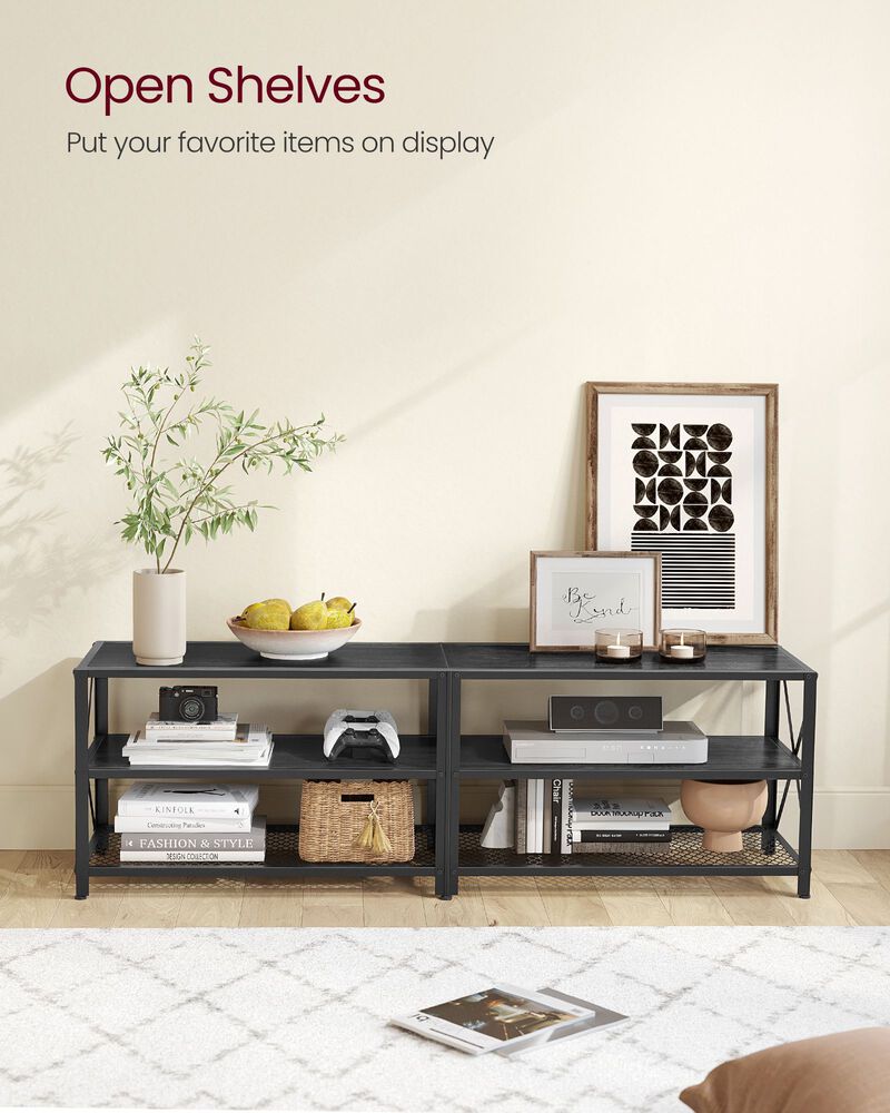 3-Tier TV Table with Storage Shelves - Practical Entertainment Center with Ample Storage