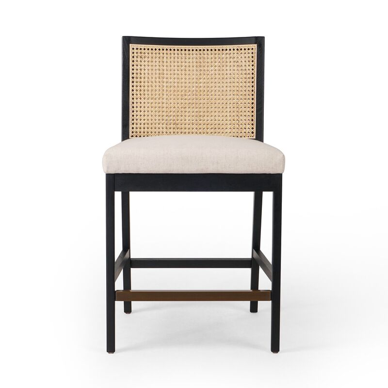 Antonia Cane Armless Counter Stool in Ebony