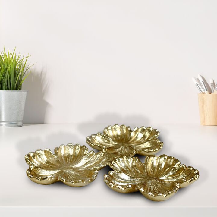 Handmade Decorative Bronze Color Coated 8.26 x 8.26 x 0.98  Inches Aluminium Tray 039AB BBH Home's