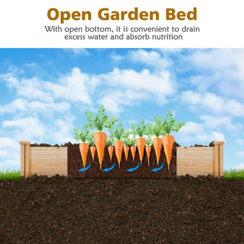Hivvago U-Shaped Wooden Garden Raised Bed for Backyard and Patio
