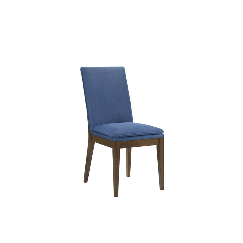 New Classic Furniture Maggie Dining Chair W/Blue Cushion-Walnut