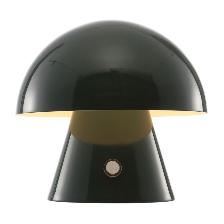 Porcini Contemporary Bohemian Rechargeablecordless Iron Integrated LED Mushroom Table Lamp