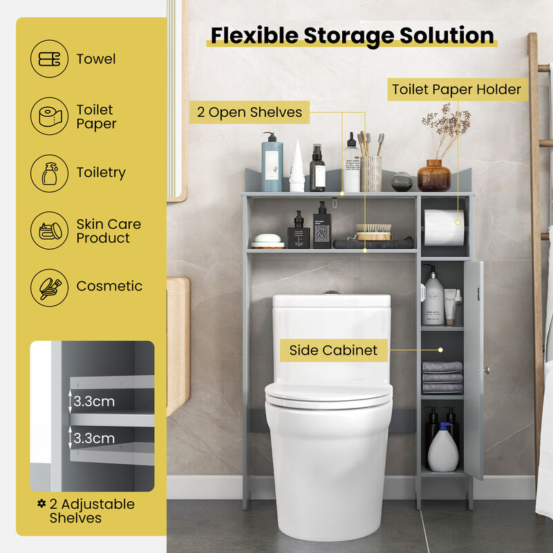 Over the Toilet Storage Cabinet with Toilet Paper Holder