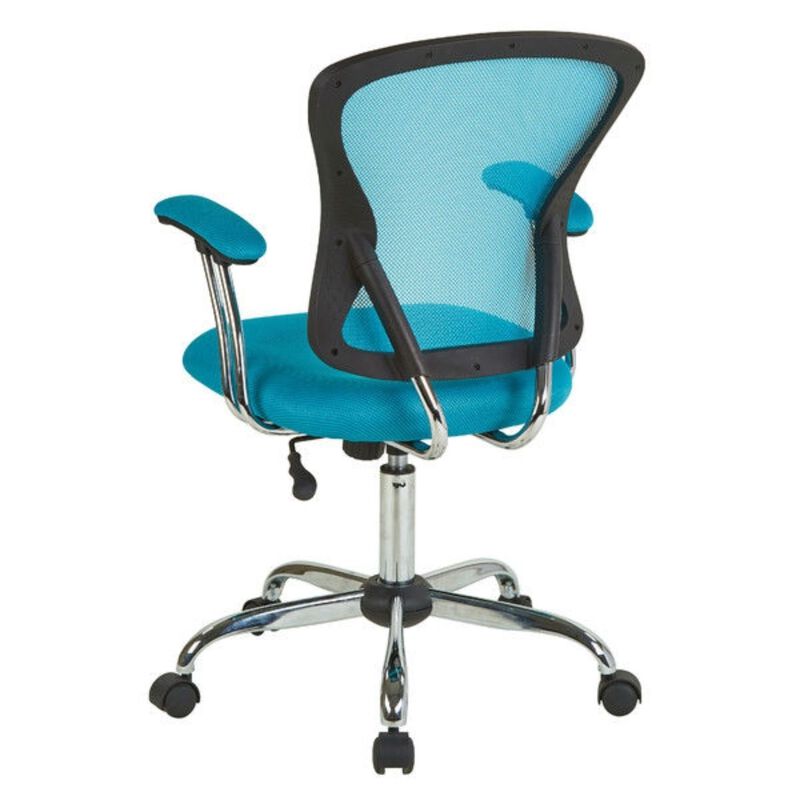 Hivvago Blue High Back Mesh Office Chair with Padded Armrest