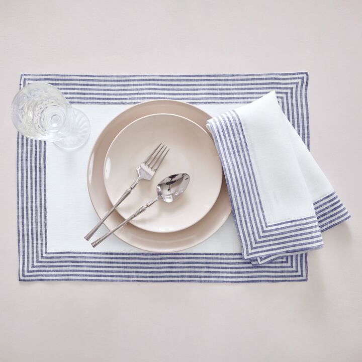 Solino Home 100% Pure Linen 14 x 19 Inch Placemats Set of 4 | Lucca