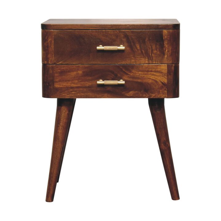 Artisan Furniture Solid Wood Chestnut T-Bar Nordic Nightstand