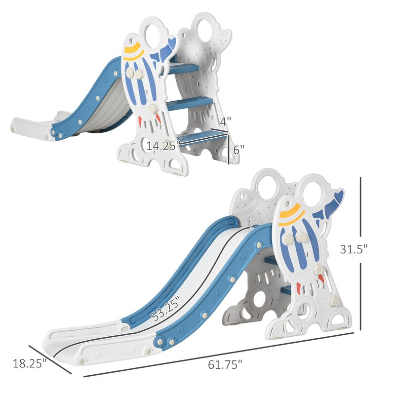 Blue Toddler Play: Indoor Space Theme Slide & Climber for Ages 1.5-3