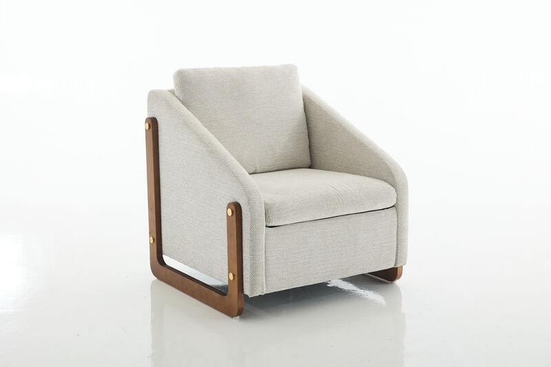 Merax Modern Upholstered Chenille Armchair Accent Leisure Chair