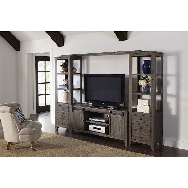 Jofran Madison County Rustic Reclaimed Solid Wood Farmhouse 22 Pier Bookcase