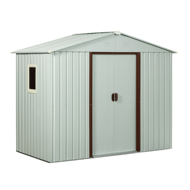 Hivvago 6ft x 5ft Outdoor Storage Shed for Garden with  Window and Lockable Sliding Door