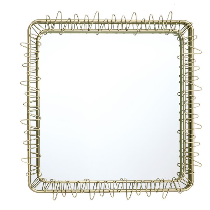 Gold Metal Frame 30.2-In Square Accent Wall Mirror