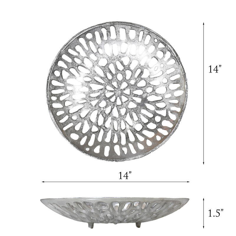 Handmade Decorative Gold Color Coated 5.51 x 5.51 x 1.37 Inches Aluminium Tray 063AB BBH Home's