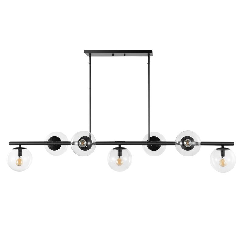 Luca Parisian Modern Glam Iron Globe Linear LED Pendant