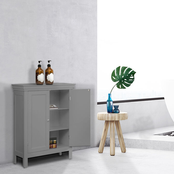 Teamson Home Stratford Contemporary Wooden Floor Storage Cabinet, Gray