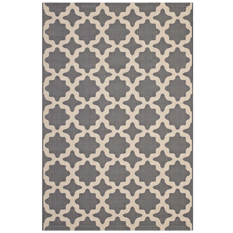 Cerelia Moroccan Trellis 5x8 Indoor and Outdoor Area Rug - Gray and Beige