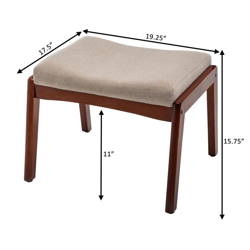 Convenience Concepts Designs4Comfort Natalie Accent Ottoman Stool Sandy Beige