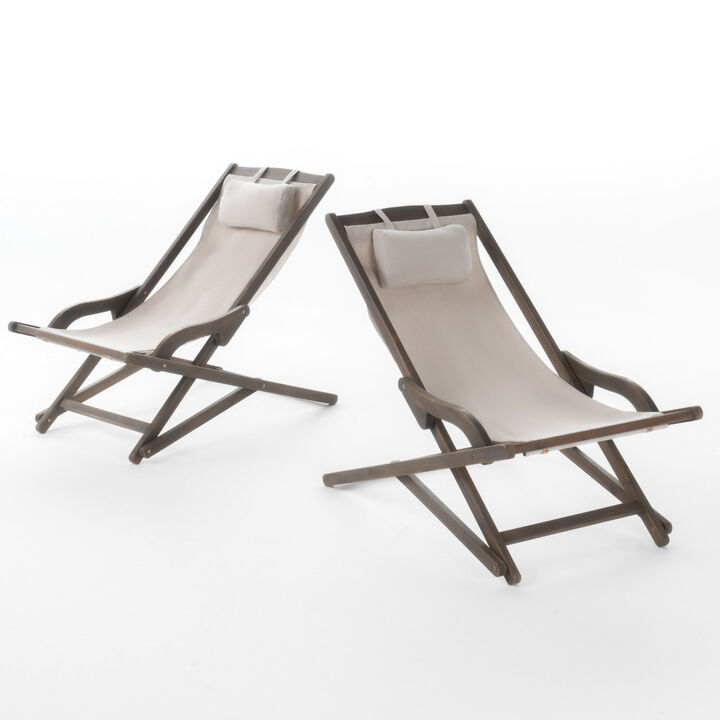 Merax Outdoor Beach Sliding Chair 2 Pieces
