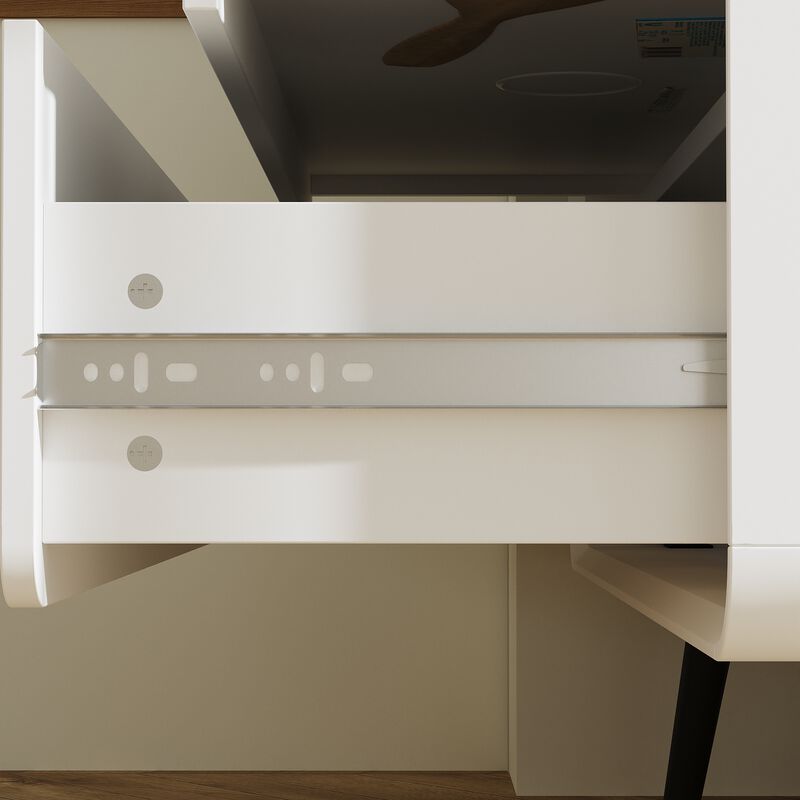 FUFU&GAGA Modern 4-Drawer Dresser with Sleek Black Handles & Legs (31.5" W x 15.7" D x 38.6" H), White