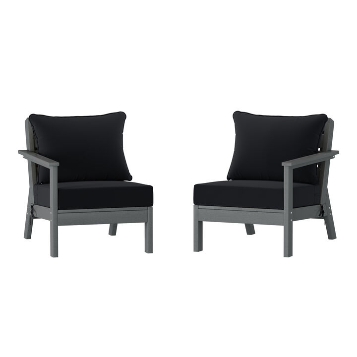 WestinTrends Outdoor Patio HDPE Loveseat Sofa with Patio Cushions