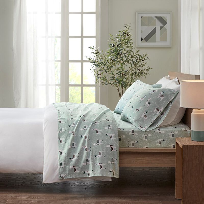 Gracie Mills Persephone 4-Peice Cotton Flannel Sheet Set