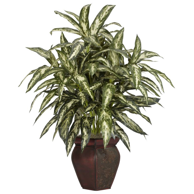 Hivvago Aglonema w/Decortaive Vase Silk Plant