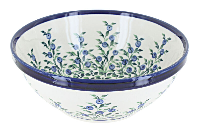 Blue Rose Polish Pottery Seaside Swirl Medium Serving Bowl