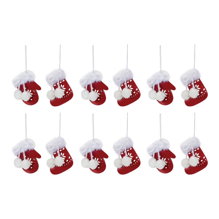Snowflake Mitten And Stocking Ornament (Set of 12)
