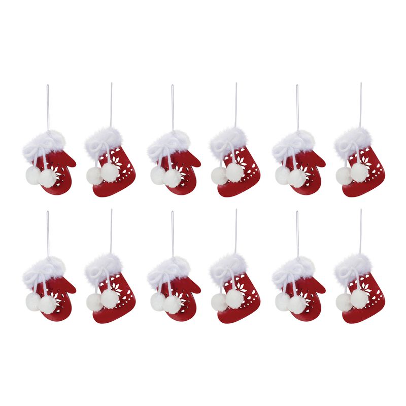 Snowflake Mitten And Stocking Ornament (Set of 12)
