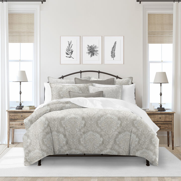 6ix Tailors Fine Linens Ophelia Stone Duvet Cover Set