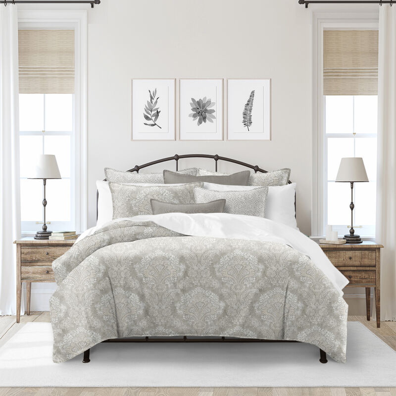 6ix Tailors Fine Linens Ophelia Stone Duvet Cover Set