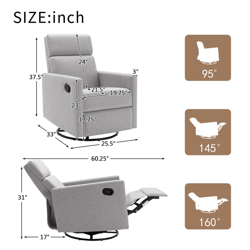 Merax Modern Upholstered Rocker Nursery Chair