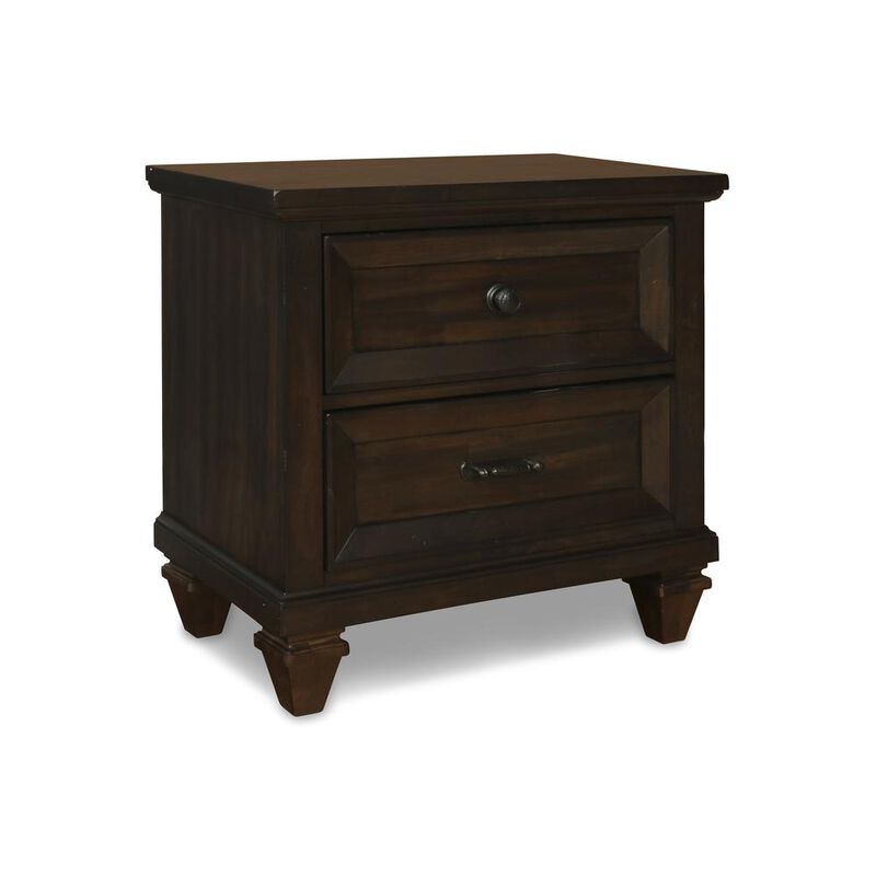 New Classic Furniture Furniture Sevilla Solid Wood 2-Drawer Nightstand in Walnut
