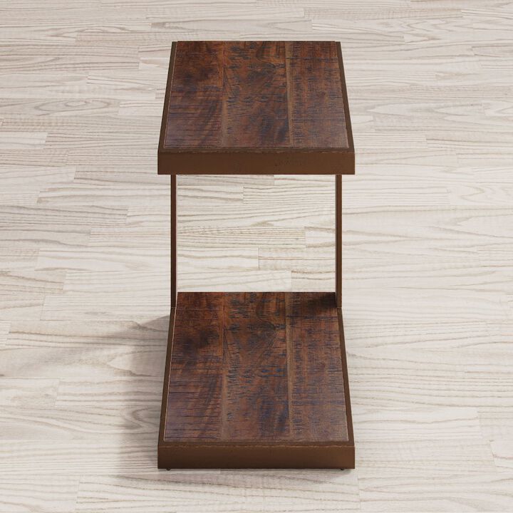 Jofran Global Archive Distressed Acacia and Stainless Steel C Table
