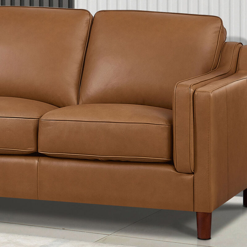 Bella Top Grain Leather Symmetrical Sectional