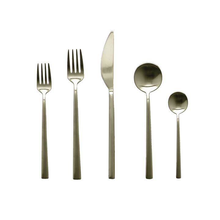 Movida 5-Piece Flatware in Set Ice Champagne